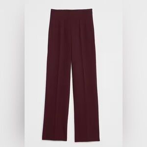 Banana Republic Straight Ponte Pull-On Pants Ultra High Rise Burgundy M NWT